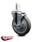 Service Caster 5'' Gray Polyurethane Wheel Swivel 7/16'' Grip Ring Stem Caster with Brake SCC-GR20S514-PPUB-TLB-716138 - alternate 2